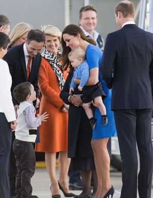 Royal tour - Prince George of Cambridge and parents arrive in Canberra 2014.jpg
